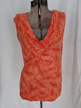 Michael Kors Top, Medium, Orange & White.